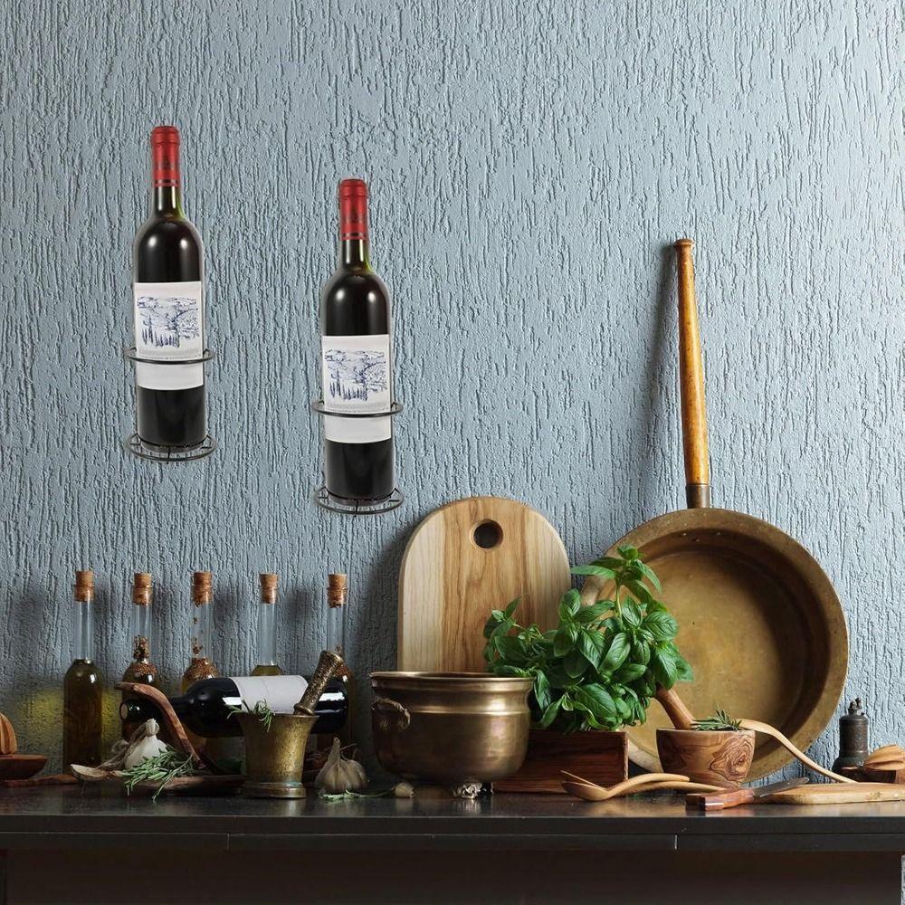 Simple Wall Mounted Wine Bottle Holder Black Wine Bottle Display Holder  for Home