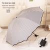 Compact Dual-Use Women's Parasol: Rain & Sun Protection, UV Shield, Korean Style, Fresh Folding Design, Elegant & Practical.