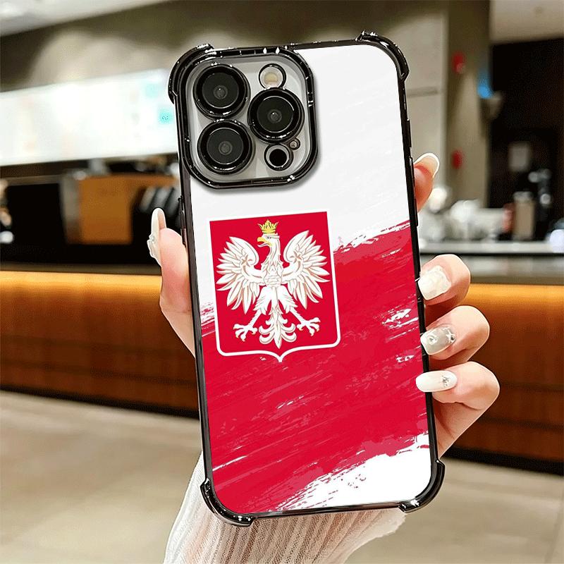 Poland Flag White Red Soft Phone Case For iPhone 15 16 17 Air 14 Pro Max 16E Plus 13 12 Mini Plating Anti-Fall Fundas