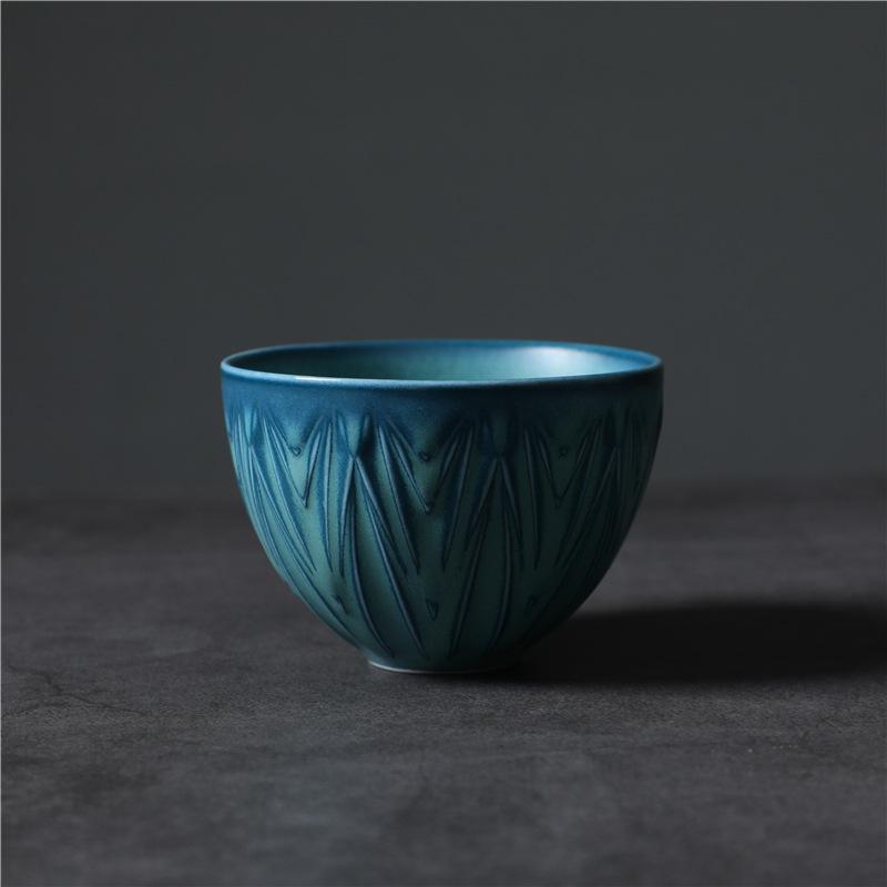 Retro Ceramic Cup Coarse Pottery Teacup Kung Fu Tea Set Small Cup Nordic Style Simple Ceramic Master Cup