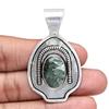 Seraphinite Gemstone Mother's Day Ethnic Handmade Silver Jewelry Pendant  2"