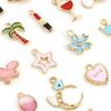 30Pcs Pendants Colorful Plated Mixed Pattern for DIY Necklace Bracelet Earring Jewelry Accessories