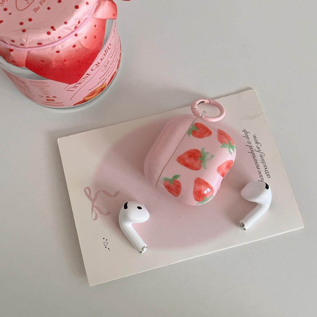 INS Foundation Strawberry Earphone Case for AirPods Pro1 Generation All-inclusive Soft Case 1st Generation/1st Generation Protective Case