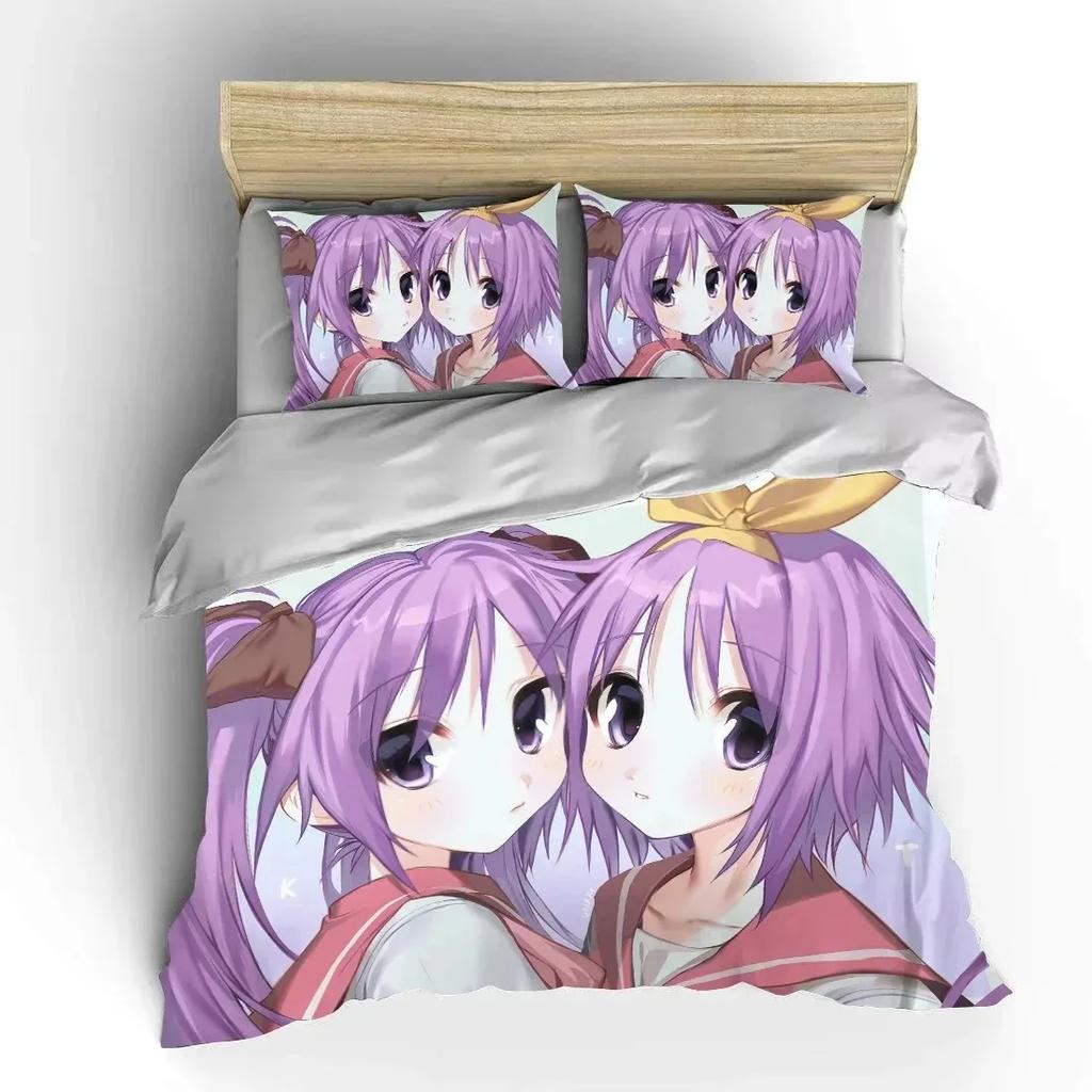 Japanese 3D Anime Moe Double Bed Duvet Cover Bed European Bedding Sets Home Textiles Luxury Pillow Cases Bedroom Bedding Sets