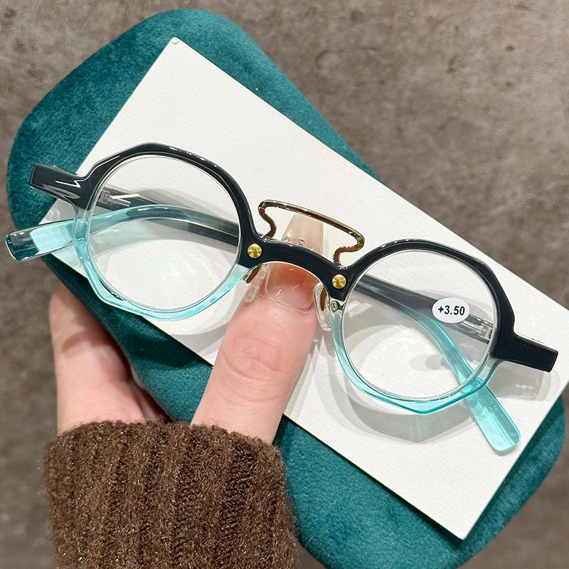 Retro Round Frame Reading Glasses Personalized Small Frame Presbyopia Eyewear for Men and Women Anti Blue Light Eyeglasses
