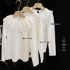 Girls' Korean Style Ruffle Collar Long Sleeve Top