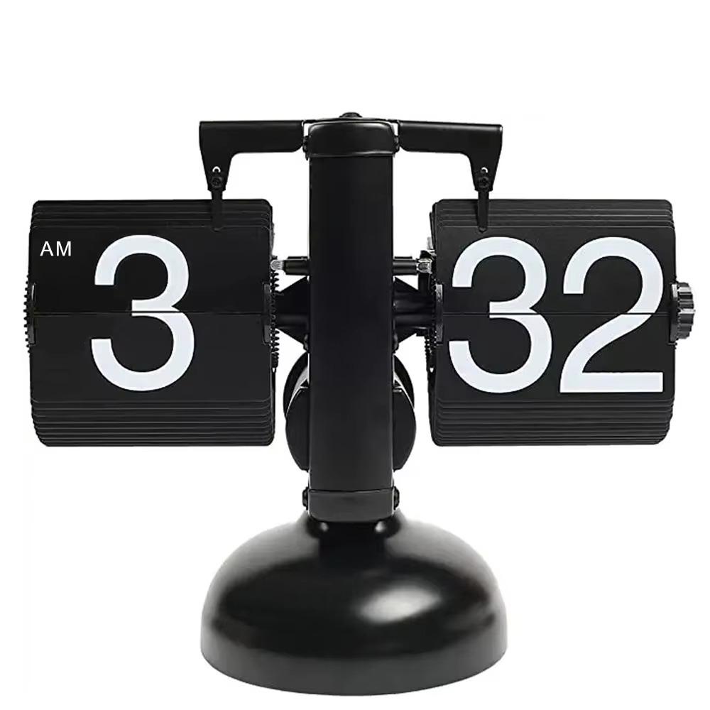 Quartz Movement Digital Auto Flip Clock Page Turning Automatically Metal Desk Flipping Clock  Gift