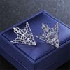 Vintage Fashion Triangle Shirt Collar Pin for Men Women Metal Hollowed Out Crown Collar Brooch Corner Emblem Jewelry Accessories