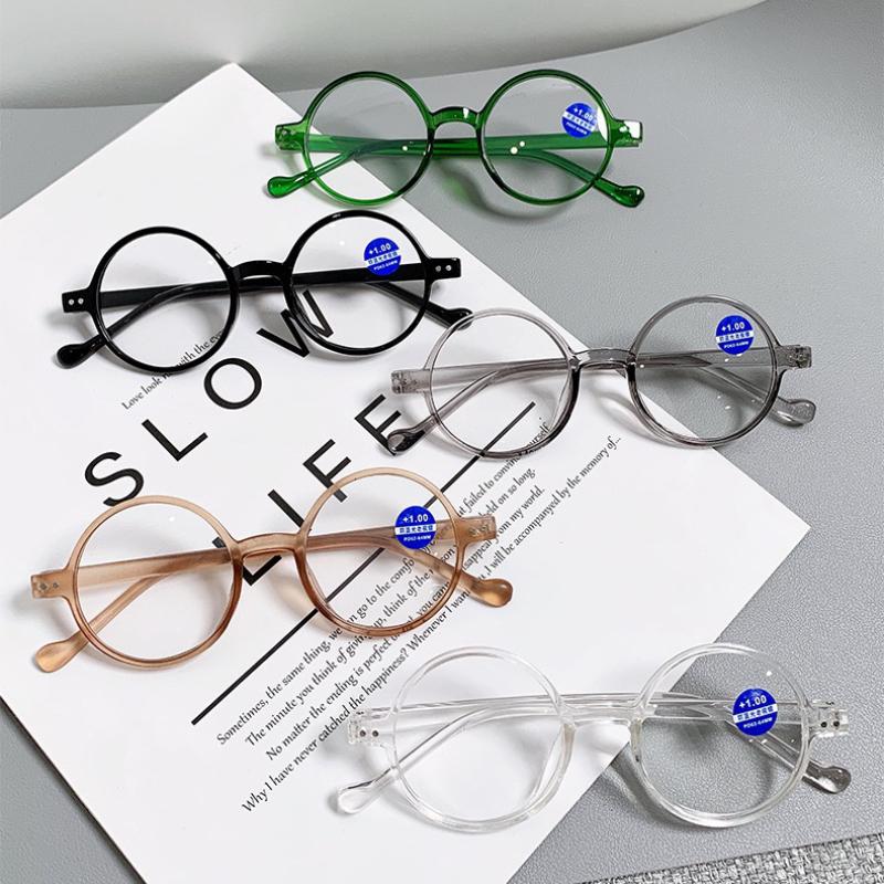 New Classic Double Dot Round Reading Glasses Ladies Fashion Computer Filter Blue Light Blocking Glasses Man Eyeglasses+1.0+4.0