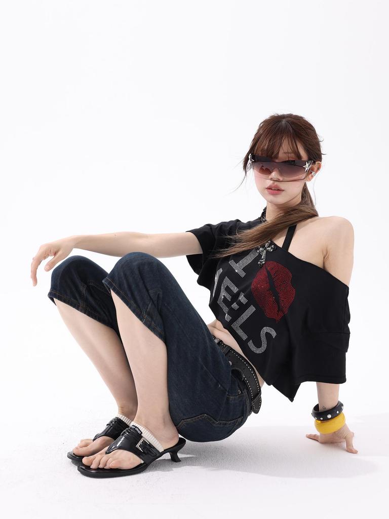 Women's Retro High-Waisted Slimming 7-Point Denim Capri Pants - Summer 2026 Collection