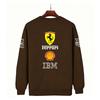 Unisex Men Women Thicken Autumn and Winter F1 Ferrari Racing Print Crewneck Sweatshirt Casual Loose Long Sleeve Pullover Sport Streetwear