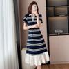 La Chapelle 2026 Summer Striped Slimming Elegant Dress