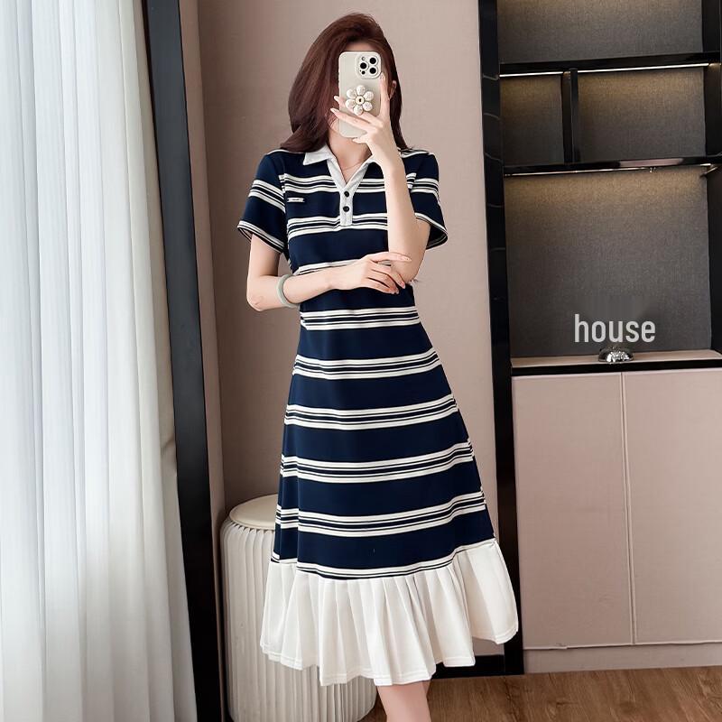 La Chapelle 2026 Summer Striped Slimming Elegant Dress