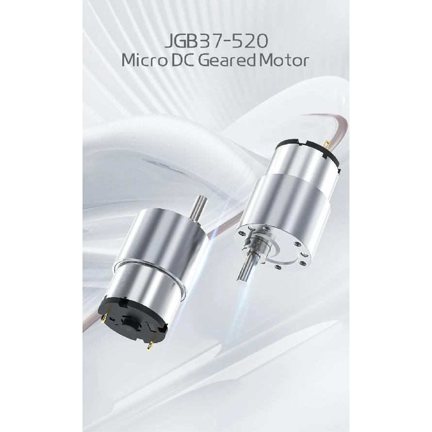JGB37-520 Miniature High Torque Gearbox 6V/12V/24V 7RPM~960RPM High Power Micro Speed Reversible Electric Gear DC Brush Motor