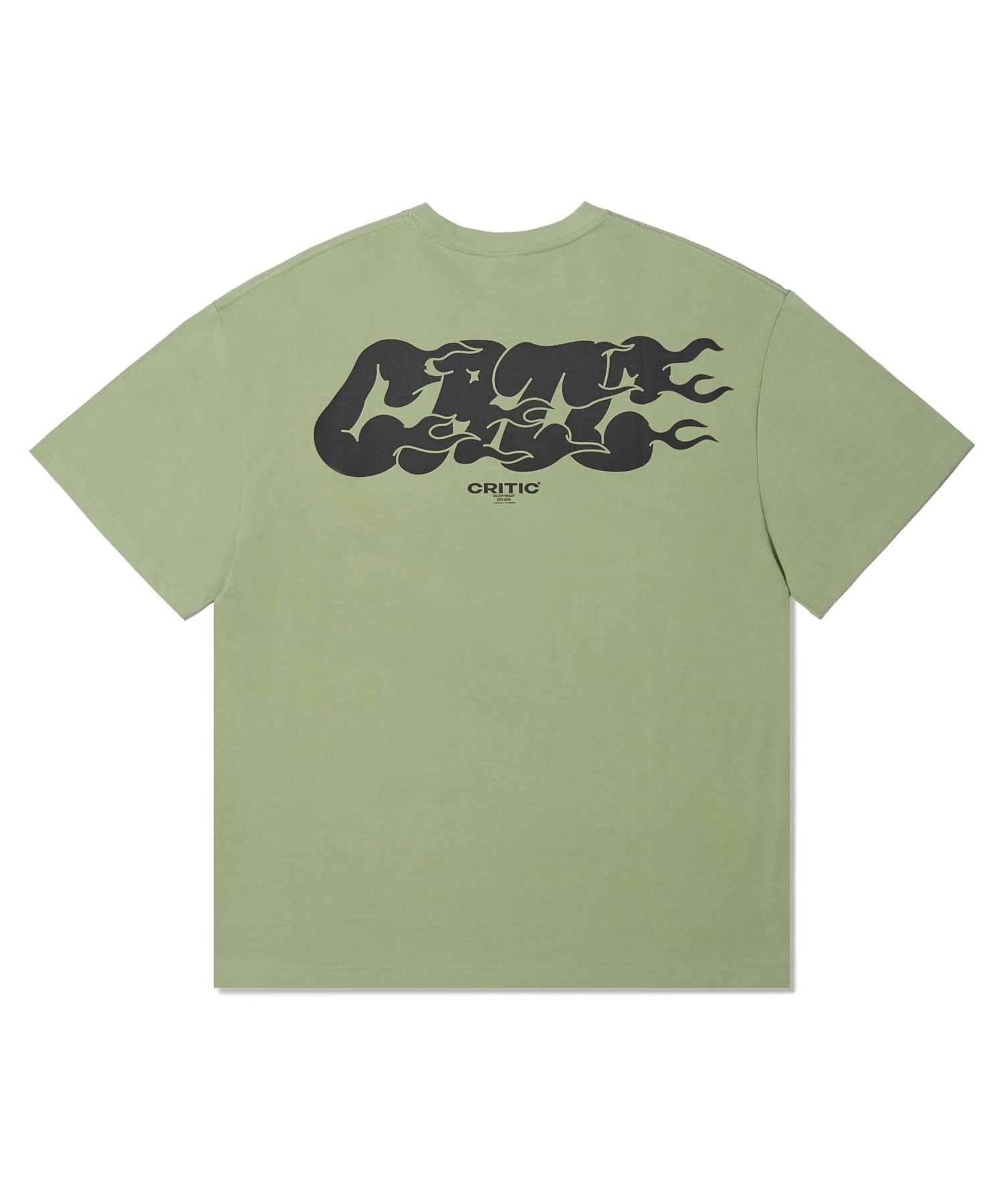 Critic Racer Gradation Logo T-Shirts Mint L/Free
