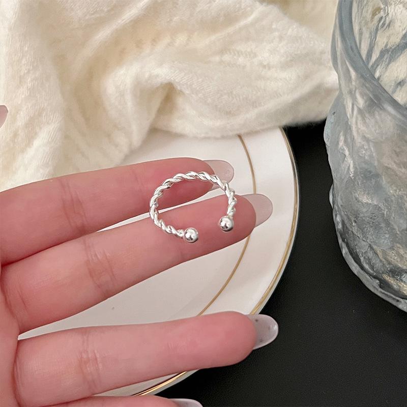 Korean Style Irregular 925 Sterling Silver Women's Versatile Ring, Non-Fading Niche Ins Design