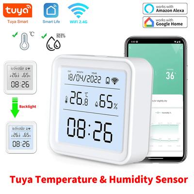 Tuya New WiFi Temperature Humidity Sensor Smart Life Backlight Hygrometer Thermometer Sensor Support Alexa Google Home Assistant