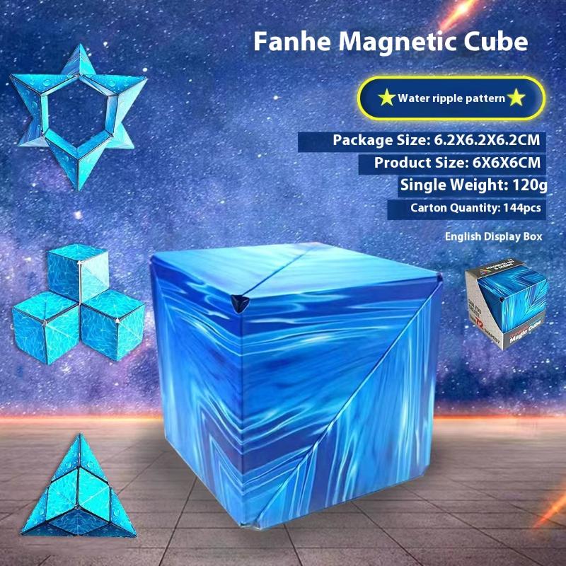1ks Magnetické měnitelné kostky Magnetické kostky Magnet Fidget Antistres Flip Kubické puzzle Hračky Kouzelná nekonečná kosmická kostka
