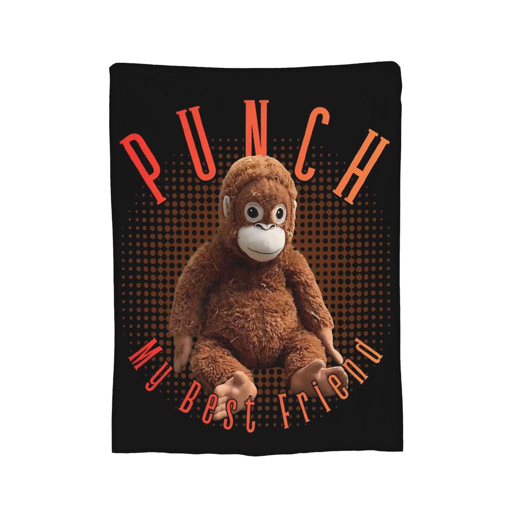 Cute Punch Monkey Knitted Blankets Velvet Warm Throw Blankets for Home Couch Bedspread