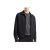Emporio Armani Solid Color Stand Collar Embroidered Strap Zipper Hoodie Men Hoodies Black 6D1MA8-1JHSZ-0999