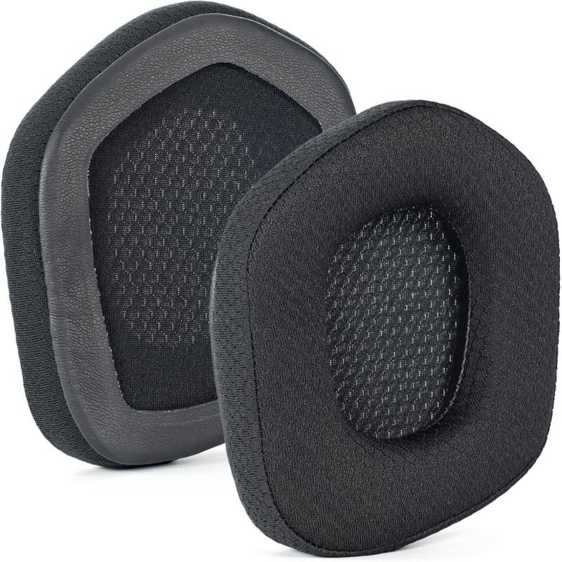 

Comfortable Gaming Headset Ear Pads Ventilated Football Net Fabric Easy Cleaning Replaceable for G533 G335 Models чёрный