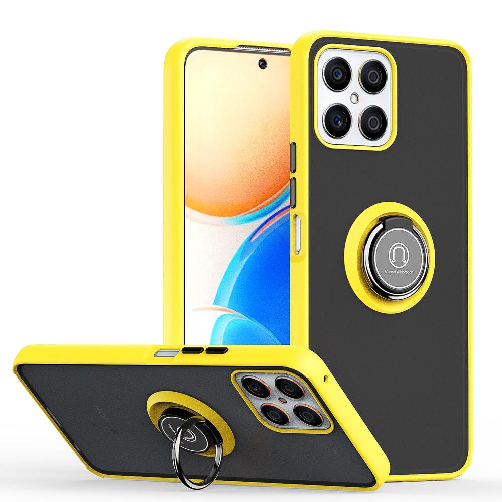 Clear Keysion Matte Phone Fashion Case For Honor X8 Transparent Shockproof Ring Stand Phone Back Cover For Huawei Honor X30i