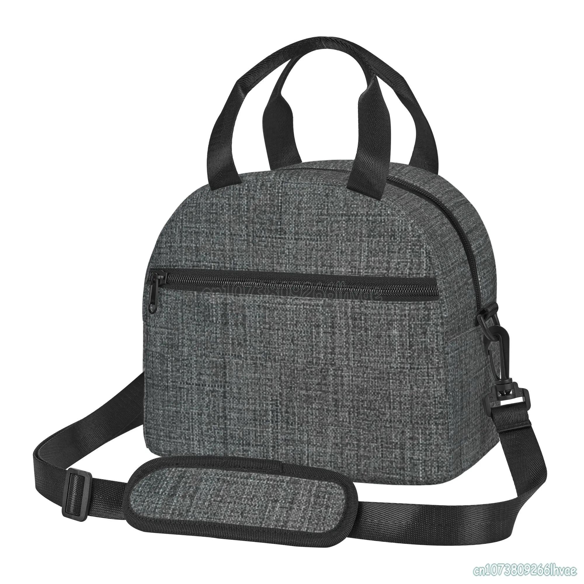 

Charcoal Grey Insulated Lunch Bags for Women Men Reusable Cooler Lunch Box for Work Picnic Beach Travel Gym Freezable Tote Bag серый