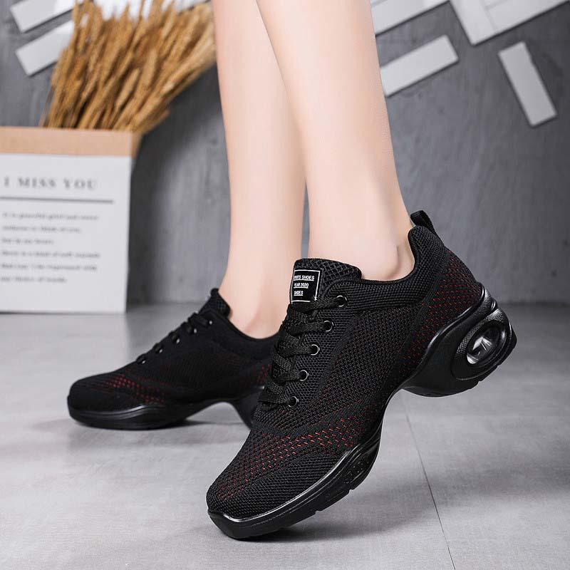 

2024 Spring and Autumn Square Dance Shoes Soft Sole Middle Heel Dance Shoes Mesh Dance Shoes Sailor Dance Women s Travel Shoes 35