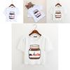Harajuku Kawaii Woman Casual Fashion Nutella Print Tees Crop Tops Short Tshirt