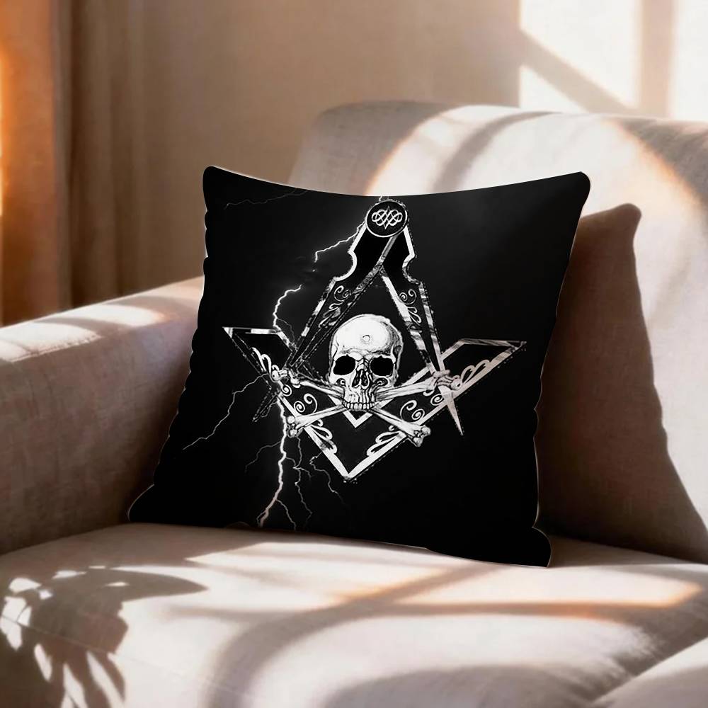 COOL FFreemasonry Symbol Pillow Case Pattern Printed Pillowcase For Living Room Sofa Cushion Cover