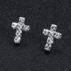 All-Copper Rhinestone Cross Stud Earrings for Women