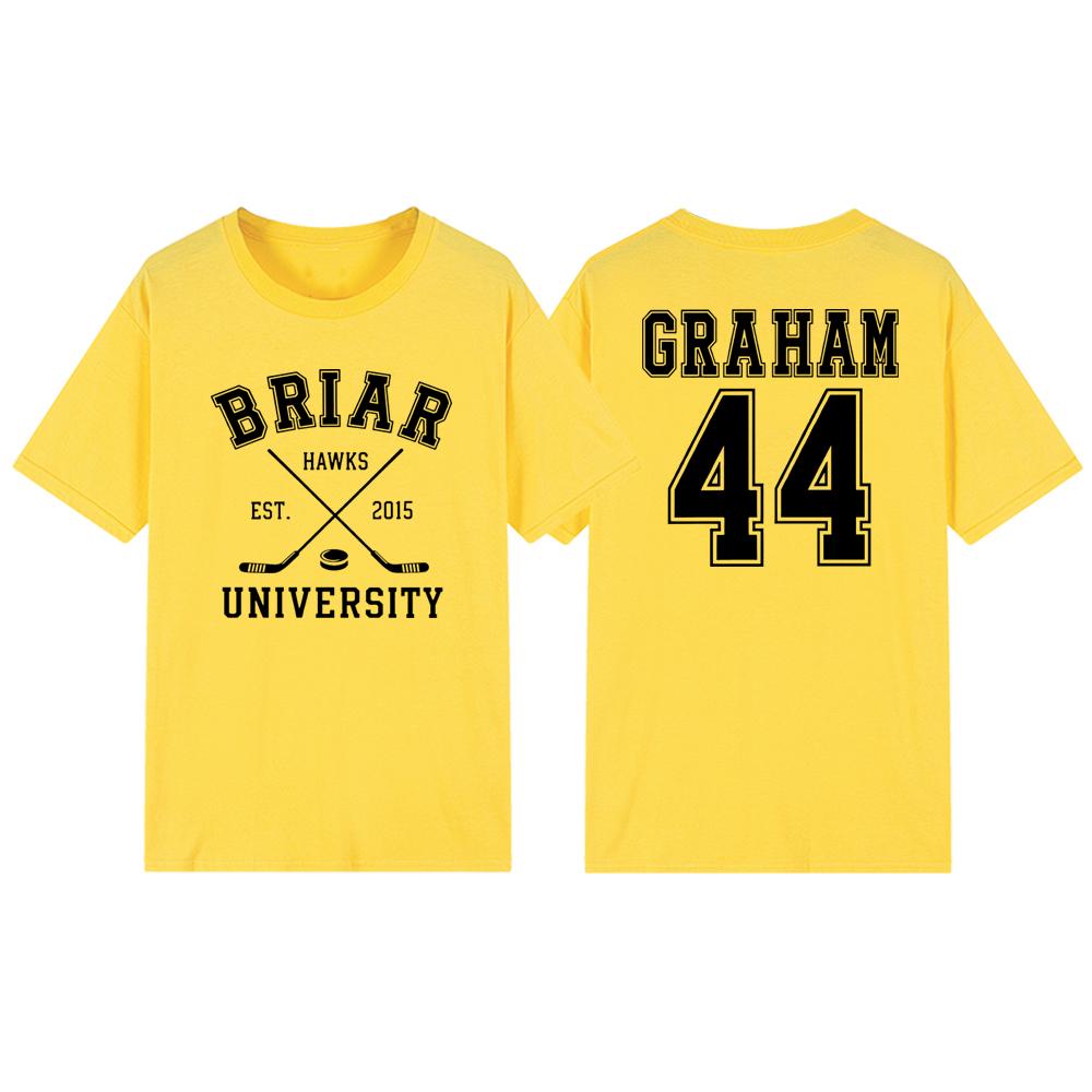 Briar University Graham 44 Hockey Zweiseitiges T-Shirt Briar U Hockey Romanze Tee Unisex Kurzarm T-Shirt Buchliebhaber Geschenk Shirt