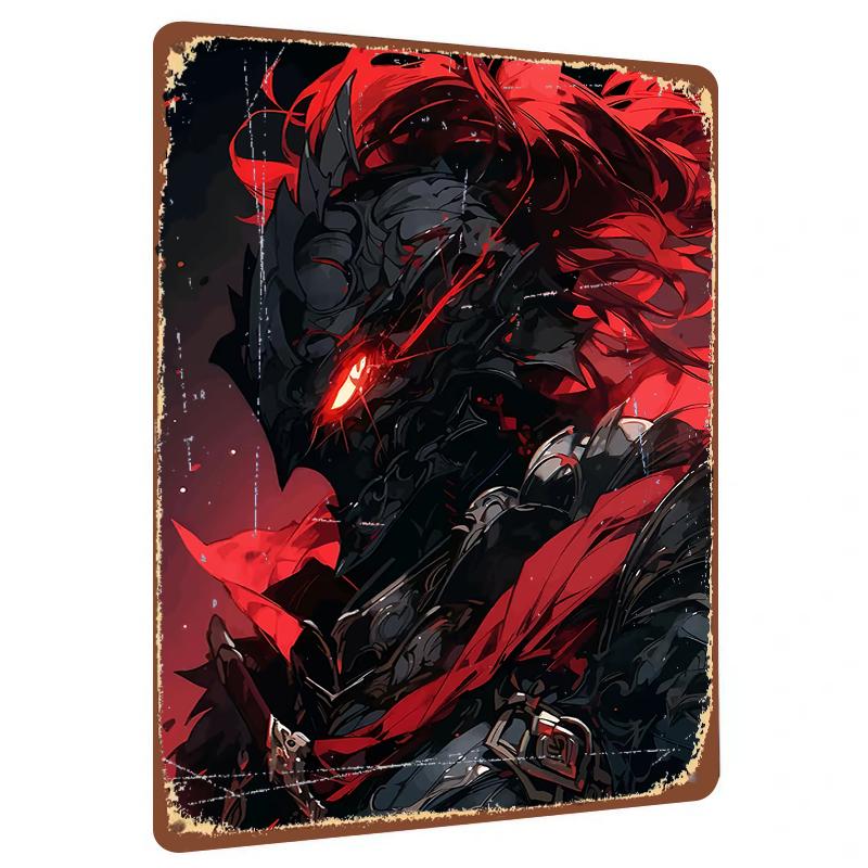 

Dark Knight Metal Iron Painting Anime Game Peripheral Wall Art Customized Home Decor for Bedroom Study Room 20x30cm（7.8x11.8inch）