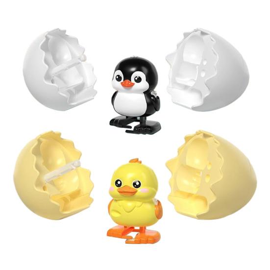 2/4Pcs Wind-up Animal Egg Toy Broken Egg Duck Dinosaur Penguin Capybaras Clockwork Toy Toddlers Boys Girls Walking Hatchling Animal Toy Party Favors