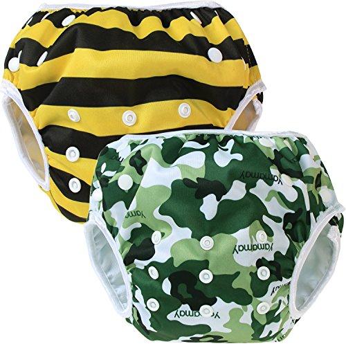 

Teamoy Swim Pants, 2-Piece Set for Babies Ages 0-3, Adjustable Buttons, Waterproof Outer Layer, Polyester Mesh Inner Layer, and Diaper Cover, Perfect