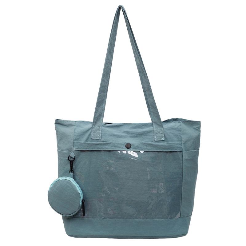 

2025 Japanese ins new nylon bag women s multi-pocket commuter to work handbag trendy large-capacity shoulder bag синий