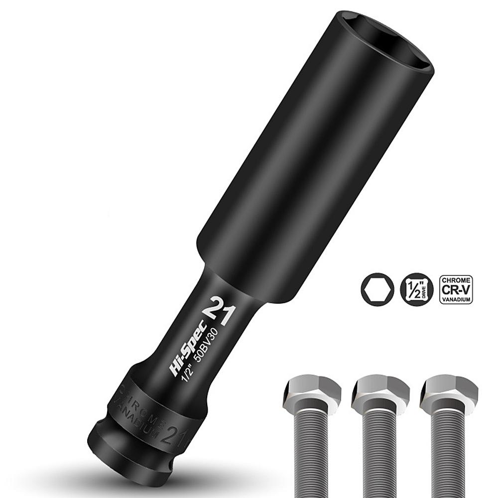 Clé à douille 1/2 tête hexagonale 8-24mm Adaptateur Clé Convertisseur Douille profonde Outils de retrait de pneu