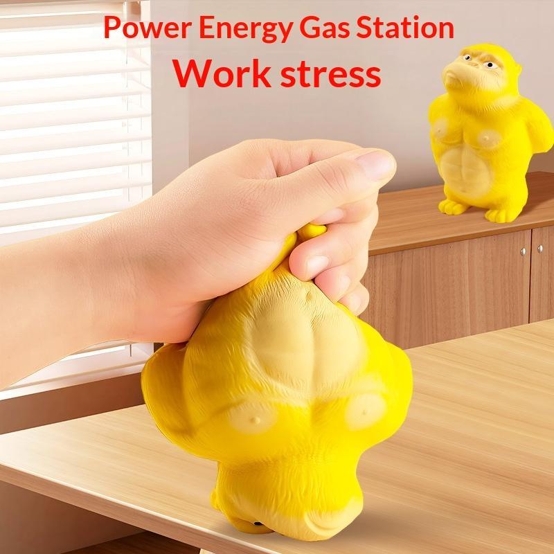 Yellow Squishy Gorilla Stress Relief Toy Soft Touch Slow Rebound For Office Home Decor Daily Play