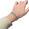 Women Bracelet Shiny Cubic Zirconia Flower Shape Bangle Adjustable Length Sweet Bracelet Versatile Fashion Accessory