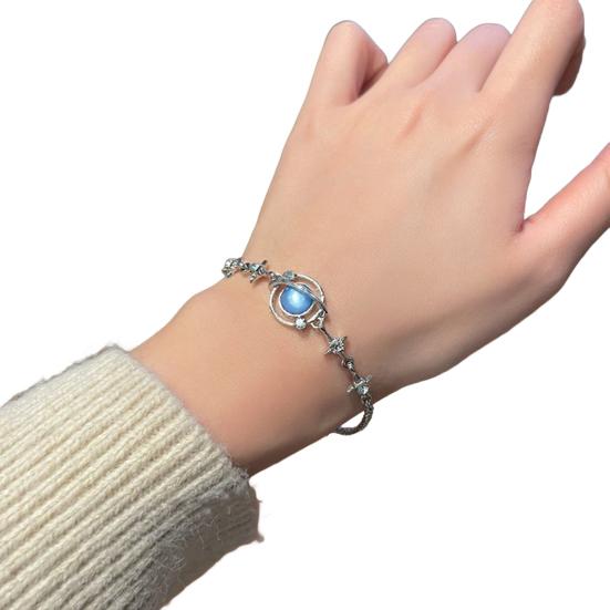 Women Bracelet Shiny Cubic Zirconia Flower Shape Bangle Adjustable Length Sweet Bracelet Versatile Fashion Accessory