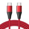 USB-C To USB-C Cable Fast Charging 3A for Xiaomi Redmi 13C/14C, Redmi Note 14/13, Note 13 Pro Plus - Reinforced Red Nylon 1M