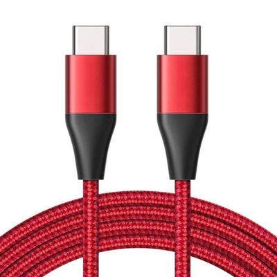 USB-C To USB-C Cable Fast Charging 3A for Xiaomi Redmi 13C/14C, Redmi Note 14/13, Note 13 Pro Plus - Reinforced Red Nylon 1M