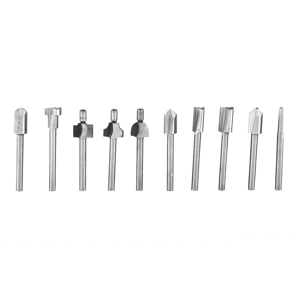 10st/Set 1/8tumskaft Höghastighetsstål Fräsfräs Fräsfräsar Träbearbetningsdel Verktyg