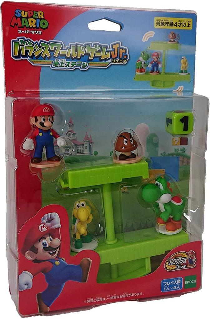 EPOCH Super Mario Balance World Game Jr. Ground Stage, ST Mark Certified, Ages 4 and Up, Toy Game, Players: 1-4