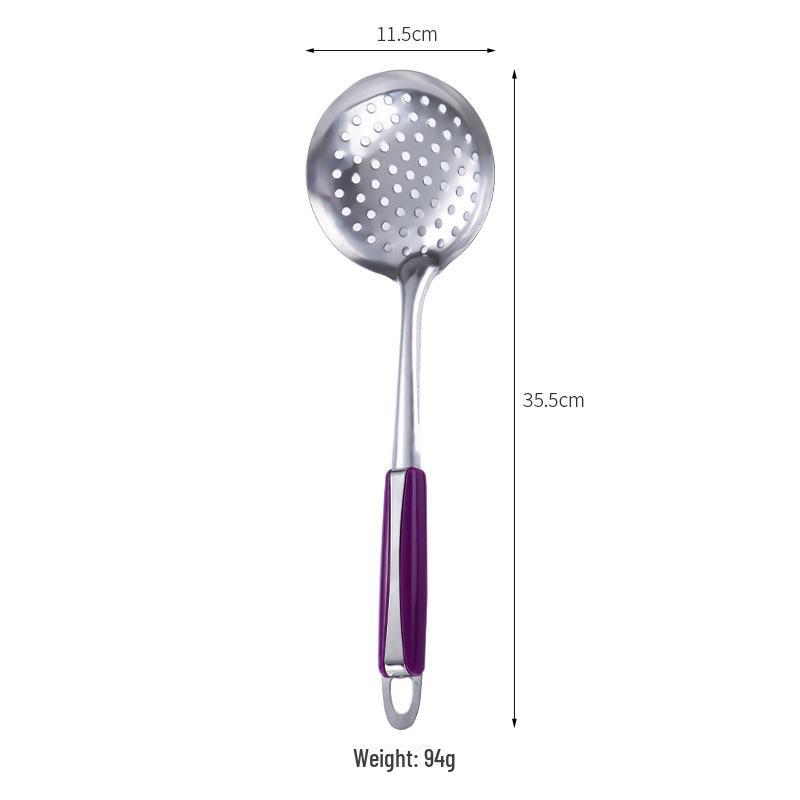 

Набор кухонных принадлежностей из нержавеющей стали из 8 предметов: Лопатки для готовки и жарки, ложки для супа и риса, дуршлаг.