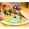 Small Train Track Car Wooden Toy Play House Children Educational Toy Building Block Toy 