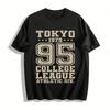 Vintage Tokyo 1979 College League No.95 Athletic Print Casual T-Shirt Pure Cotton T-shirt