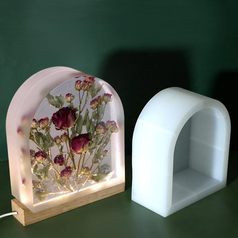 Silicone Molds for Resin Glossy Deep Arch Resin Mold for Flowers Preservation Night Light Crafts Desktop Ornaments Molds