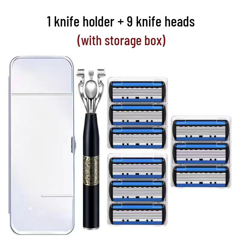 2024 Men's Razor: 12-Pack 6-Layer Blades with Wind Speed Feature