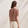 Zhaojun Linen Blend Polo Knit Short Sleeve Cardigan